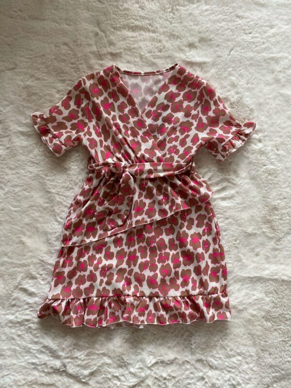 Girls panter overslag jurk