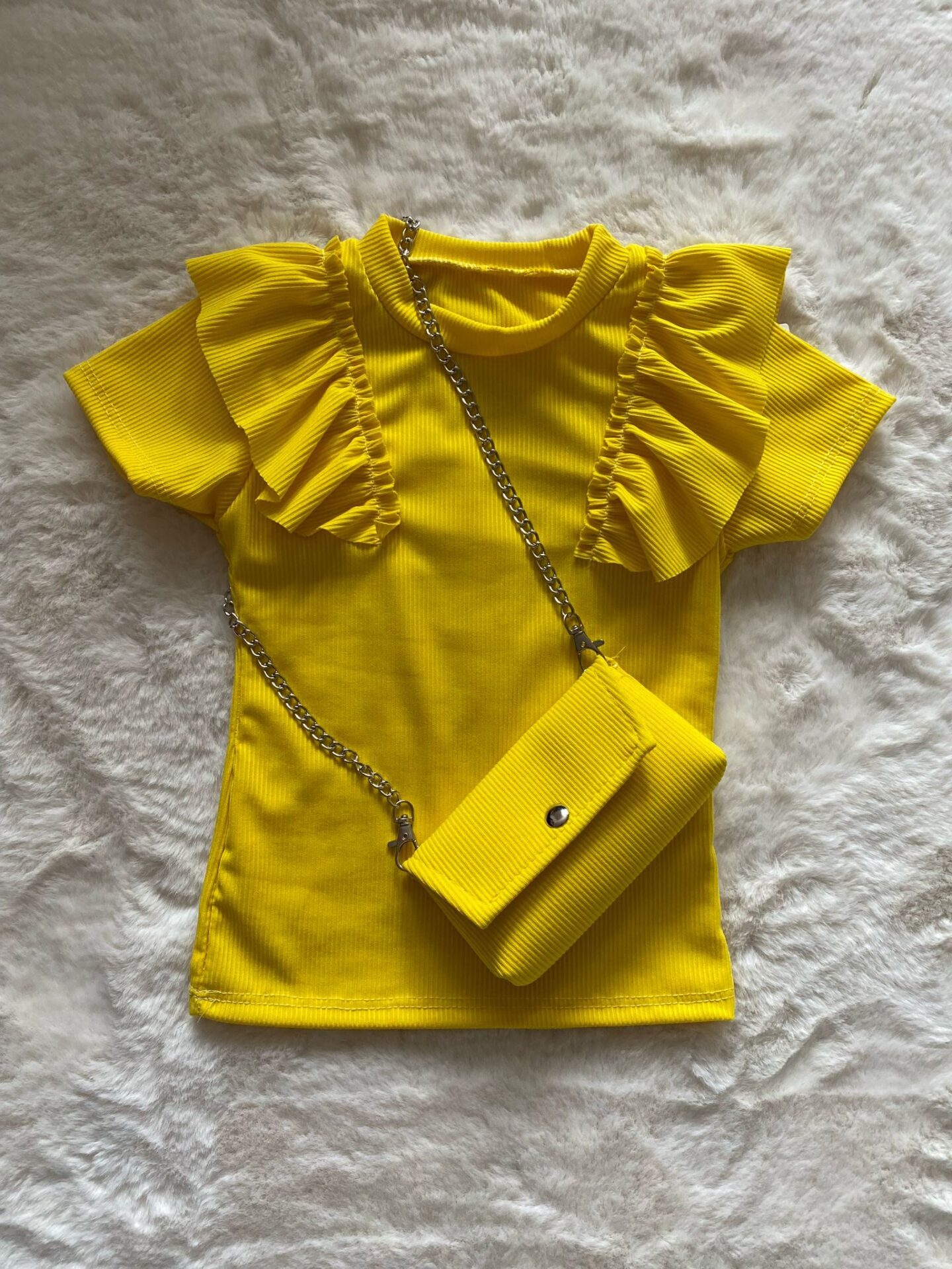 Girls Ruffle top met tas - Afbeelding 3