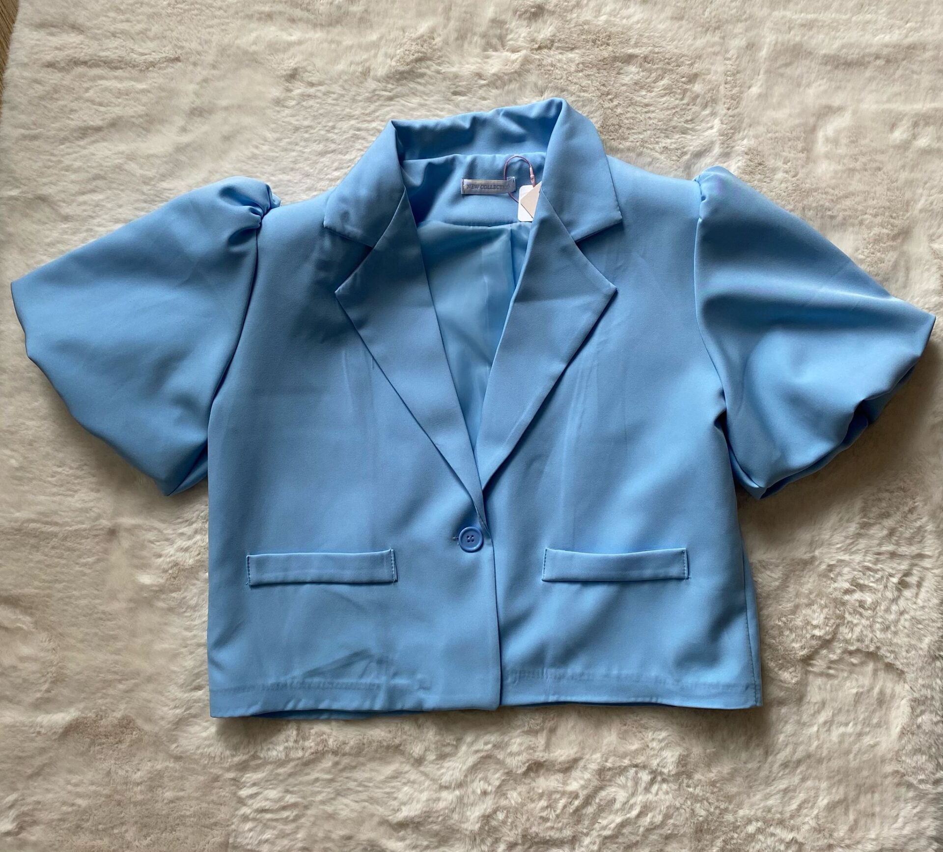 Dames blazer short blauw - Afbeelding 2