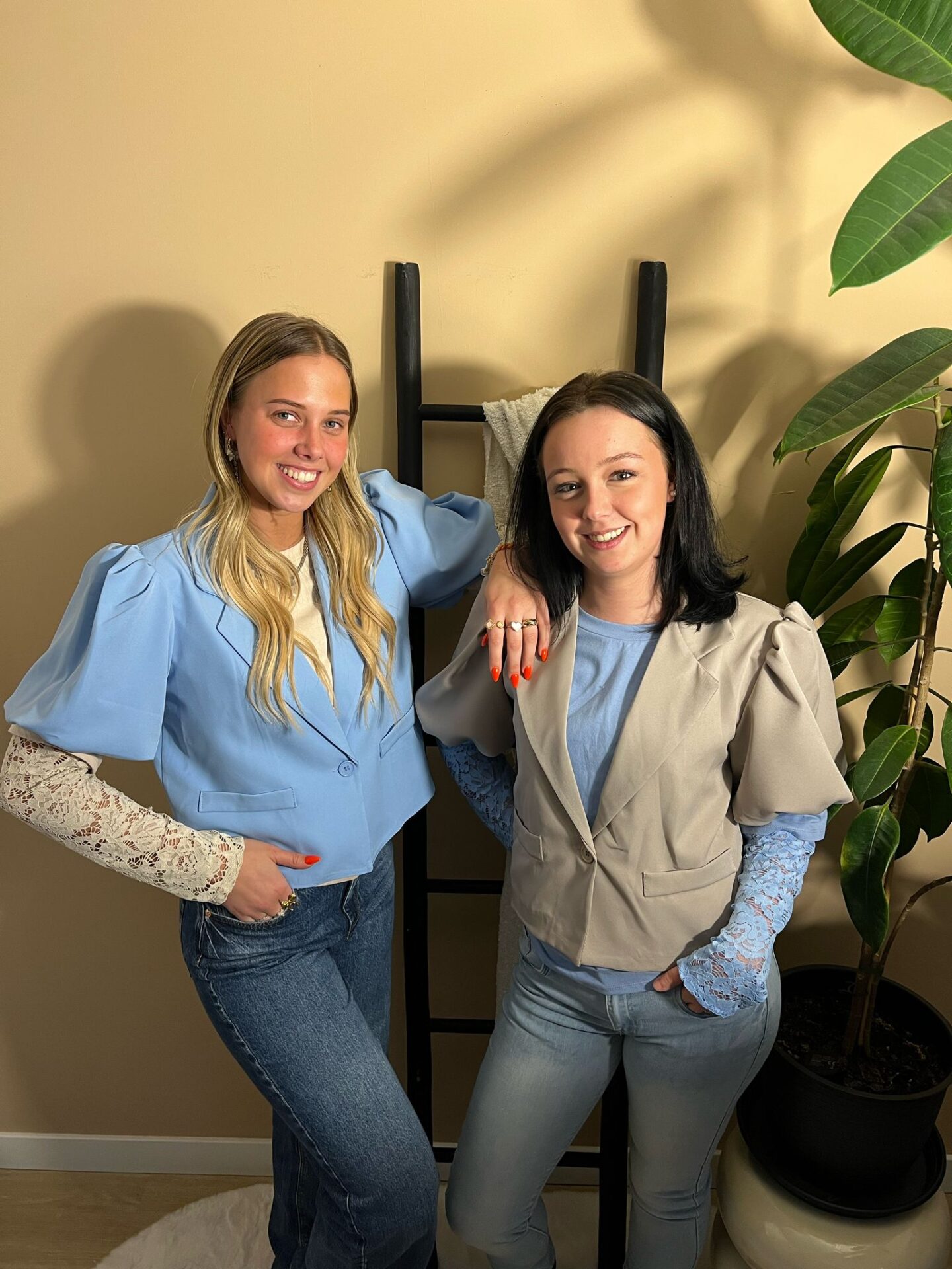 Dames blazer short blauw - Afbeelding 3