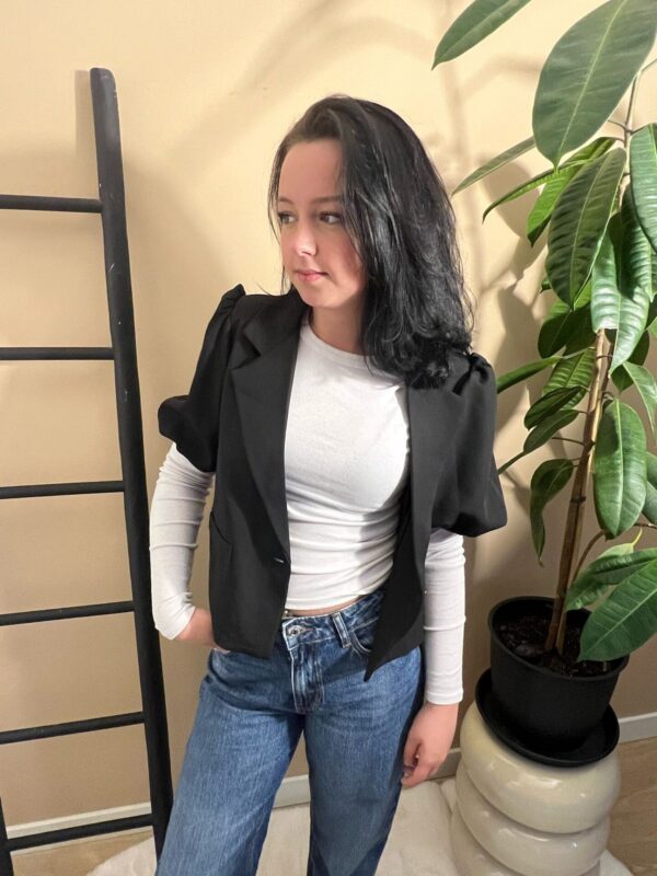 Dames blazer short black