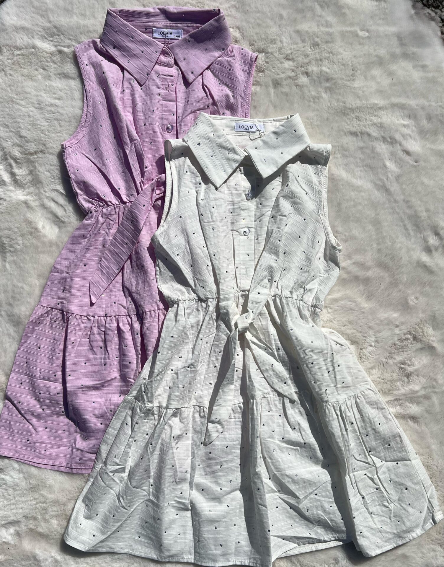 Girls jurk wit met strass steentjes