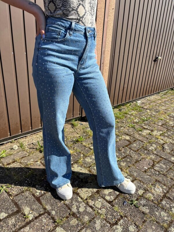 Wide Leg Jeans met Strass