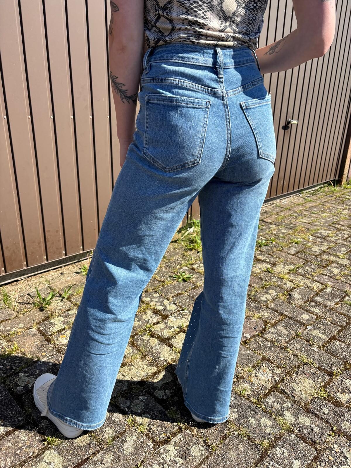 Wide Leg Jeans met Strass - Afbeelding 2