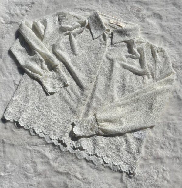 Blousje met kantlook stretch Wit