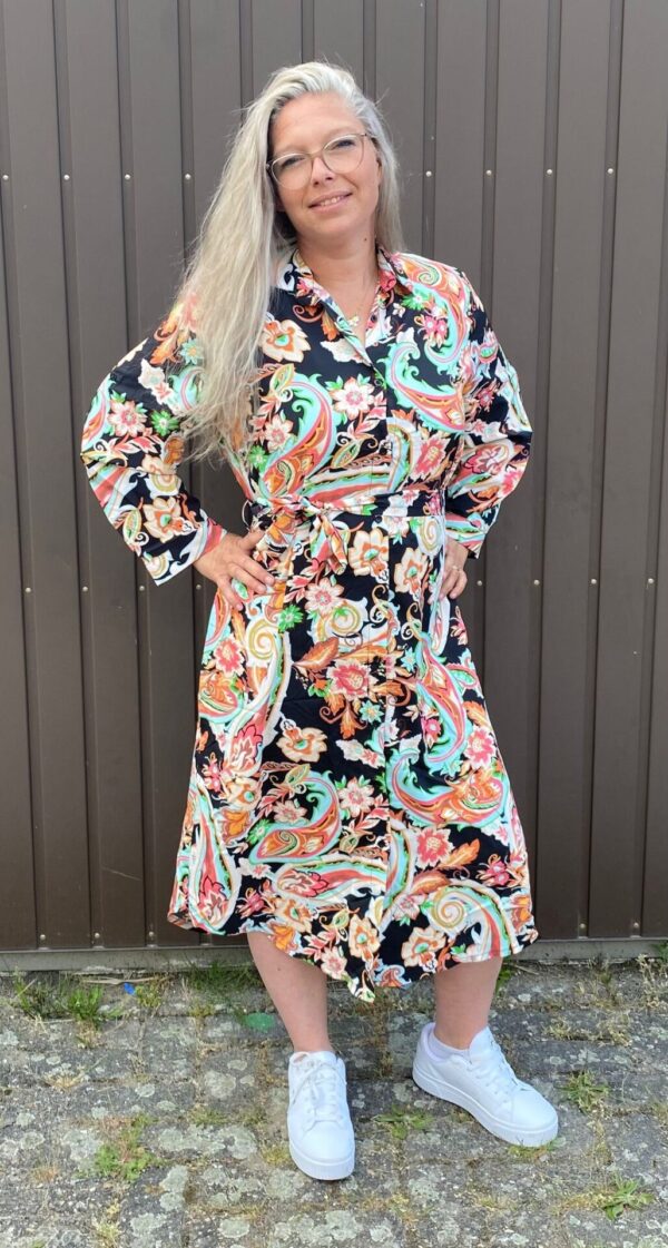 Dames ceintuurjurk zwart plussize