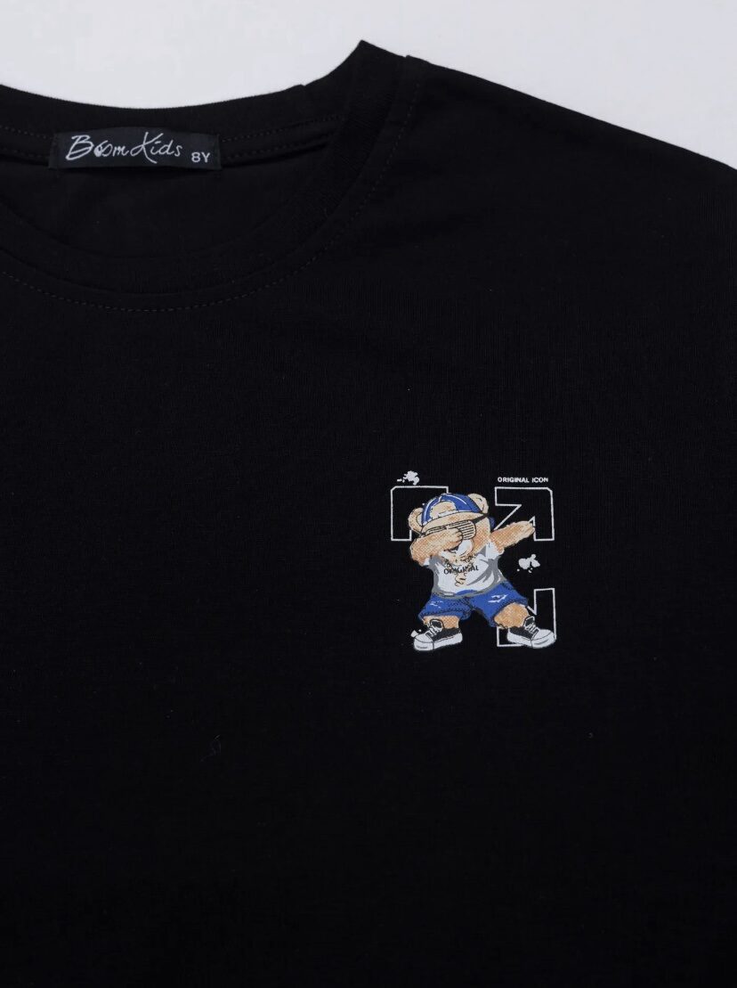 Boys Longsleeve “Street Dabbing Bear” – Black - Afbeelding 4