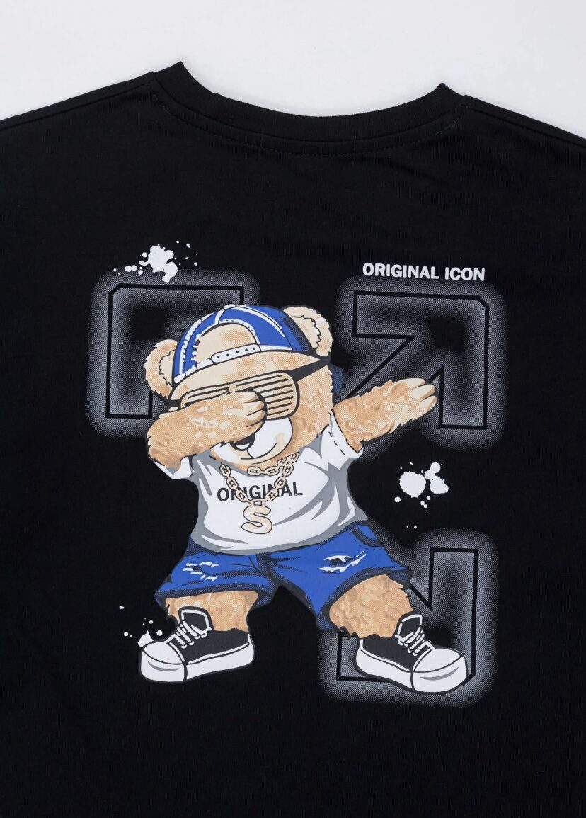 Boys Longsleeve “Street Dabbing Bear” – Black - Afbeelding 3