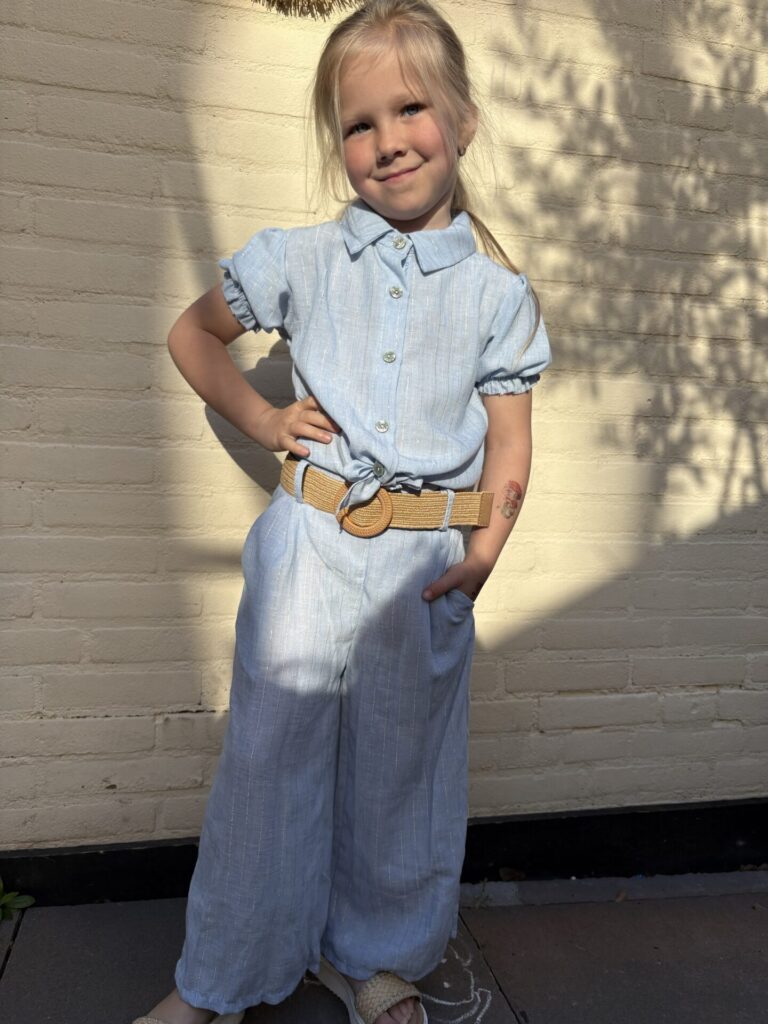 Linnen Set Lichtblauw – Blouse & Broek